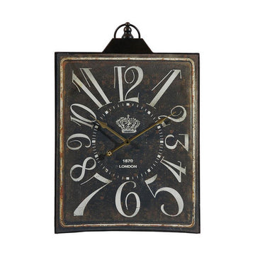 27-Inch Wall Clock, Home Decor, Vintage-Inspired Look, Antiqued Black Finish by Casagear Home