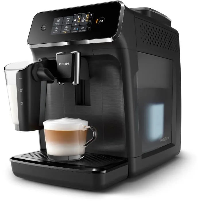 Machine à café Expresso broyeur - PHILIPS - EP2230/10 - Série 2200 - LatteGo - 4 recettes - Broyeur céramique - Noir brillant