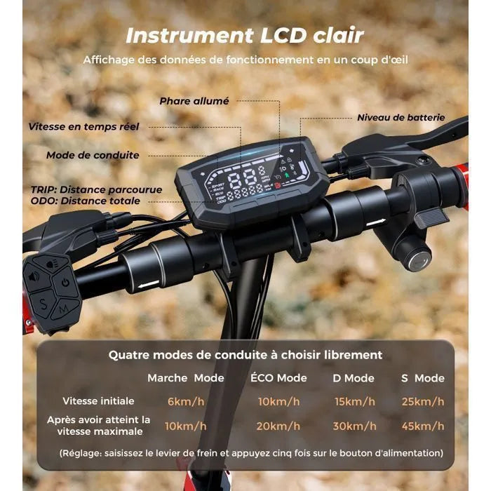 Trottinette Electrique iScooter ix4 Pour Adulte 150kg Puissante 800W 10" avec APP 48V15 Ah Autonomie Maxi 45 Km