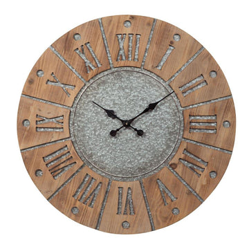 20" x 31" scalloped wall clock with ornate details, white, from Casagear Home