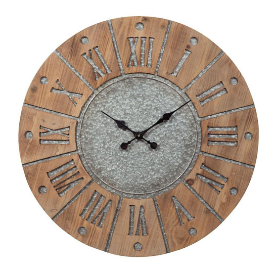 20" x 31" scalloped wall clock with ornate details, white, from Casagear Home