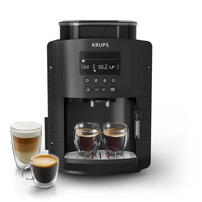 KRUPS Machine à café broyeur à grain, Ecran LCD, Nettoyage automatique EA815070