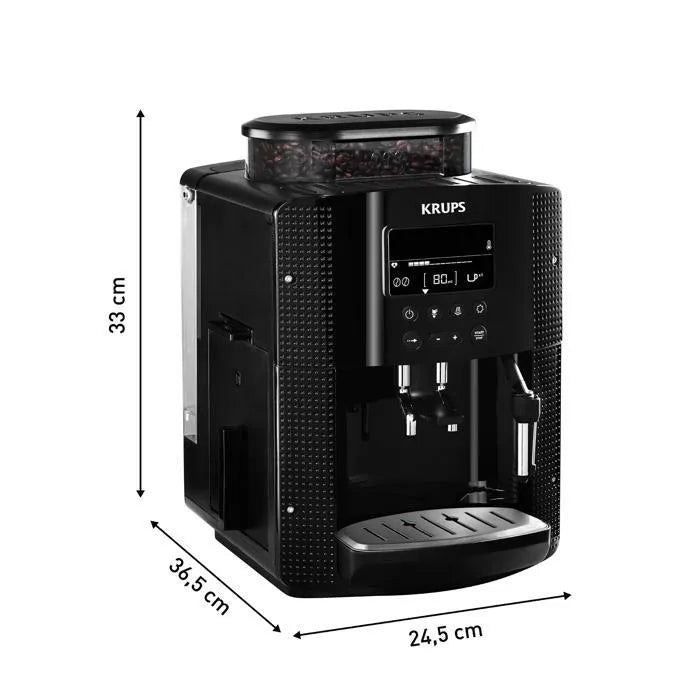 KRUPS Machine à café broyeur à grain, Ecran LCD, Nettoyage automatique EA815070