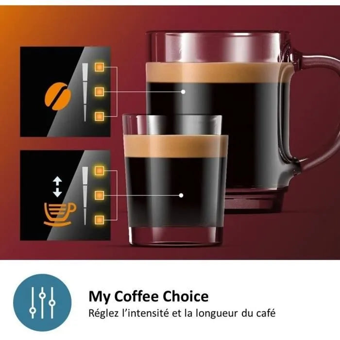 Machine à café Expresso broyeur - PHILIPS - EP1200/00 - Série 1200 - 2 cafés - Broyeur céramique - Noir brossé