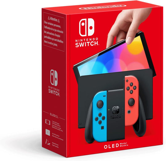Nintendo Console Nintendo Switch (Modèle OLED) avec Manettes Joy-Con Bleu Néon/Rouge Néon