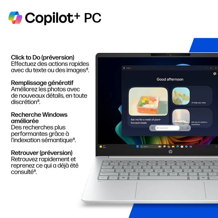 PC Portable HP OmniBook 3 16-bz0015nfx - Windows 11 - 16" 2K IPS - Snapdragon X X1-26-100 - RAM 16Go - Stockage 256Go SSD - AZERTY
