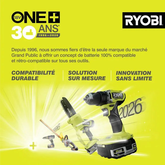 Ryobi Combo 3 outils 18V perceuse-visseuse 50Nm, meuleuse 115mm, scie sauteuse 18V RCK183A-242SL