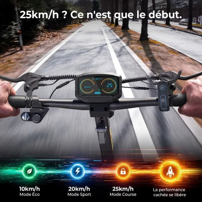 Trottinette Électrique Ausom Gosoul 2 - 10 Pouces - Moteur à Pic 1100W - Autonomie 70km max - Batterie 13Ah - Pente 20%